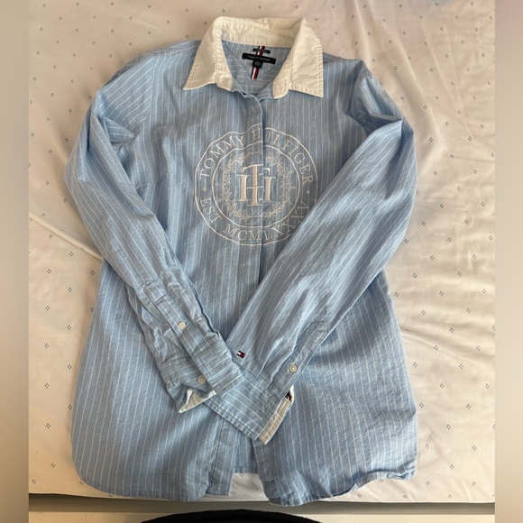 Tommy Hilfiger Blue Striped Woman’s Shirt - Picture 1 of 1